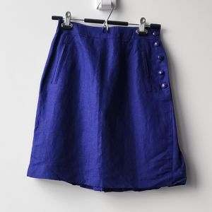 Vintage Jessica Pencil Pleated Linen Skirt